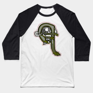 Celtic Cat Letter Q Baseball T-Shirt